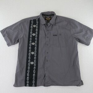 Harley Davidson Chain Design Button Up Shirt Mens Size XL 100% Cotton
